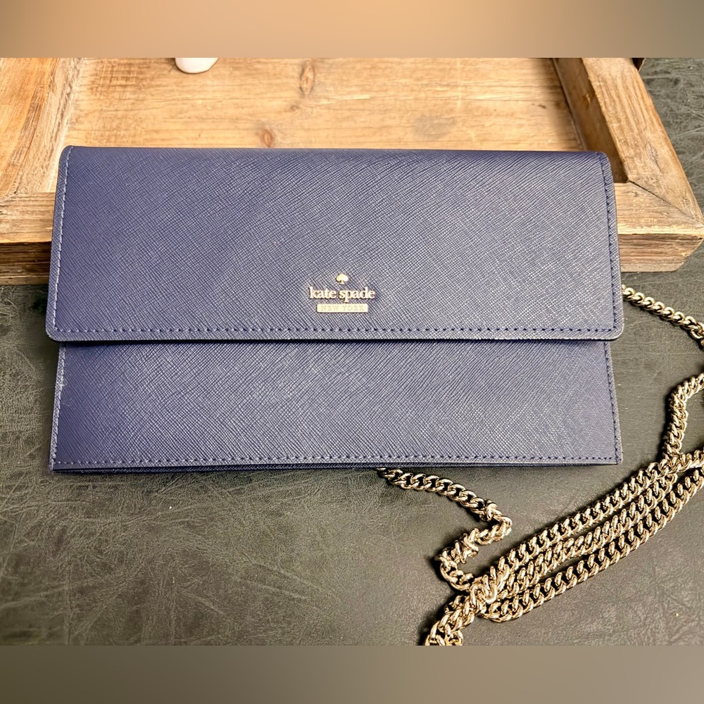 Kate Spade Navy Clutch with Chain Strap